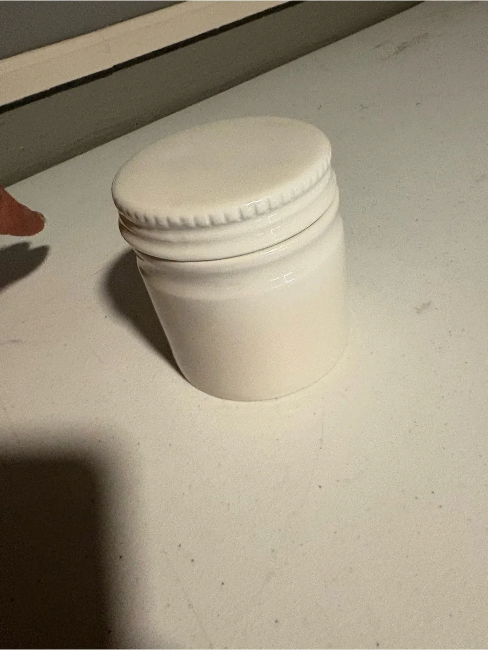 Dowan White Ceramic Butter Keeper Jar